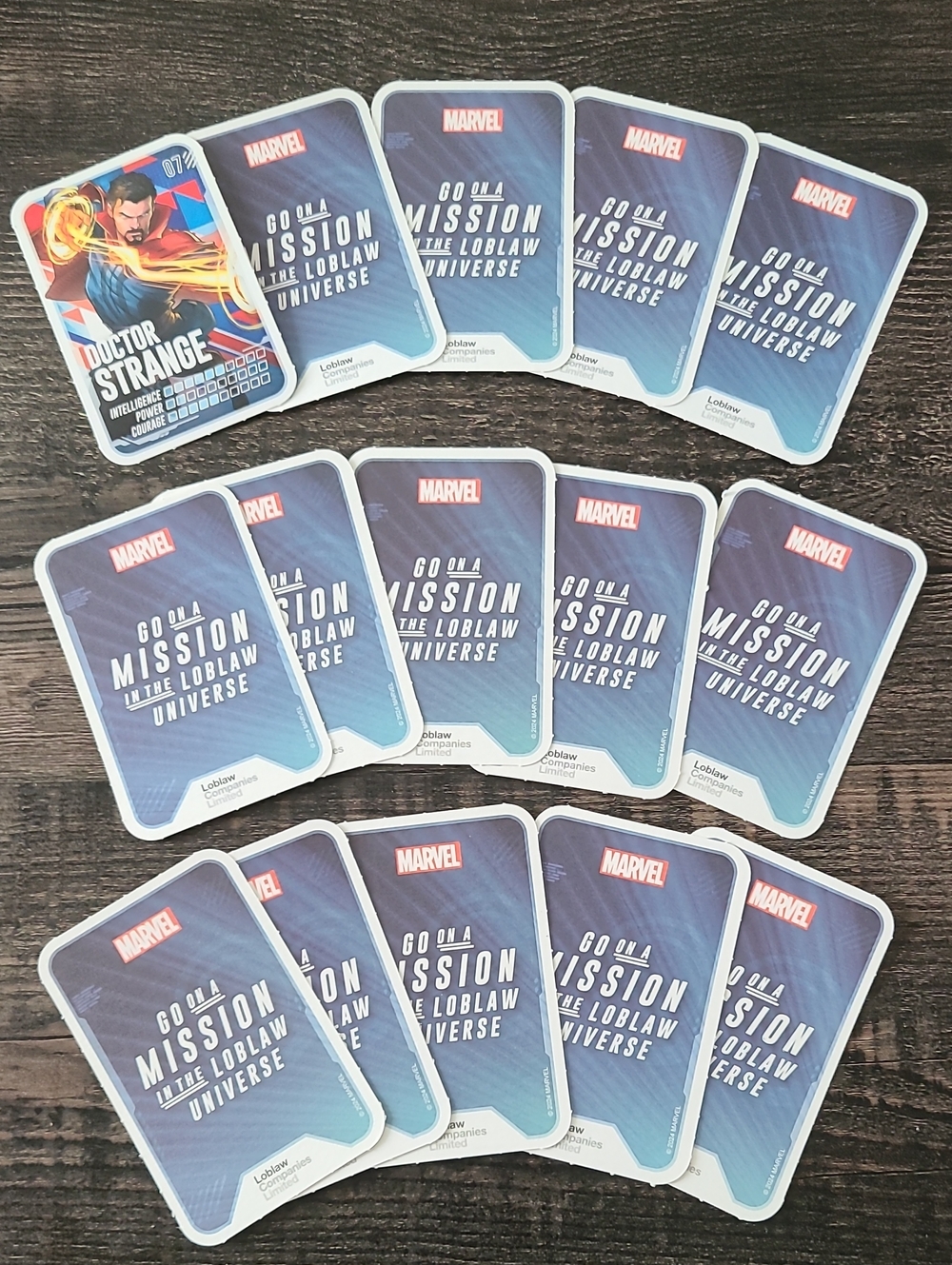 Marvel TRADING Cards 15 Pack Cards from Loblaws Go On A Mission Promotion 2024